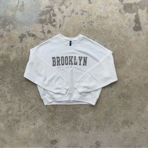 H&M Women White Cropped Sweatshirt